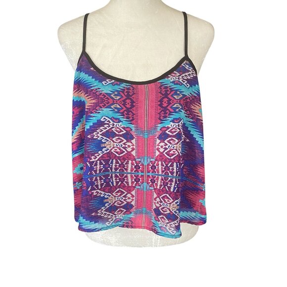 Sans Souci women's L mutlicolored sleeveless pullover casual tank top cami - Picture 1 of 6